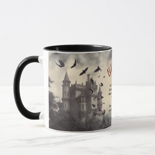 Haunted Gothic Dracula's Castle  Halloween Mok (Links)