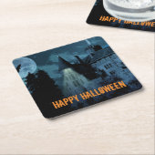 Haunted Gothic Mansion Halloween Kartonnen Onderzetters (Schuin)
