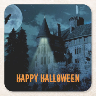 Haunted Gothic Mansion Halloween Kartonnen Onderzetters