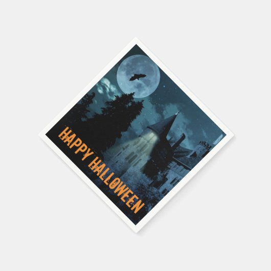 Haunted Gothic Mansion Halloween Servet (Hoek)