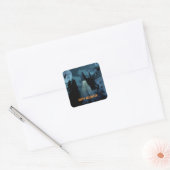 Haunted Gothic Mansion Halloween Vierkante Sticker (Envelop)