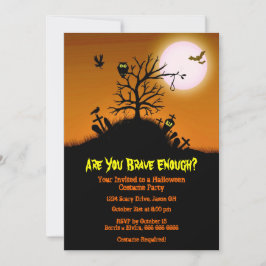 Haunted Grave Yard Halloween Party Kaart