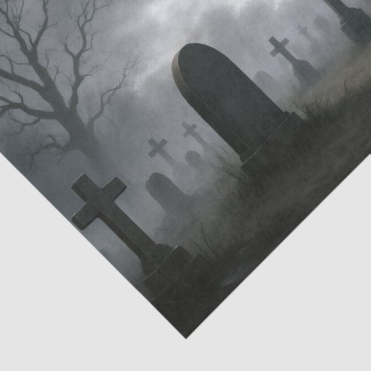 Haunted Graveyard Halloween Decoupage Tissue Paper Tissuepapier (Detail)