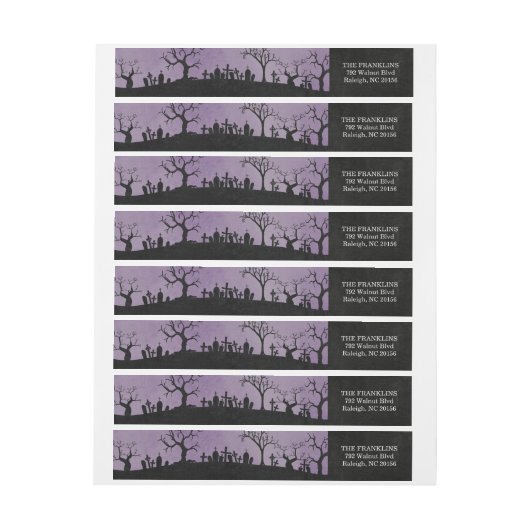 Haunted Graveyard Halloween Return Address Label (Vel)