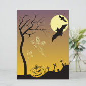 Haunted Graveyard Halloween Scene, Halloween Kaart (Staand voorkant)