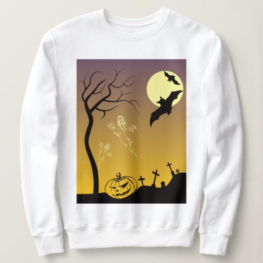 Haunted Graveyard Halloween Scene, Halloween Trui (Design voorkant)