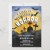 Haunted Graveyard Horror Halloween Party Invite Feestdagenkaart (Voorkant)