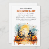 Haunted Graveyard Jack O’Lanterns Halloween Party Kaart (Voorkant / Achterkant)