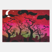Haunted graveyard met grafstenen Halloween Inpakpapier Vel (Voorkant 3)
