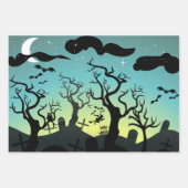 Haunted graveyard met grafstenen Halloween Inpakpapier Vel (Voorkant 2)