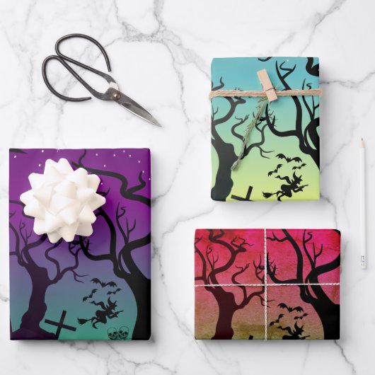 Haunted graveyard met grafstenen Halloween Inpakpapier Vel (Voorkant)