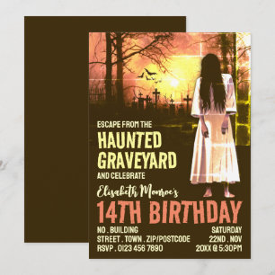 Haunted Graveyard Theme Escape Room Birthday Party Kaart