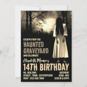 Haunted Graveyard Theme Escape Room Birthday Party Kaart (Voorkant)