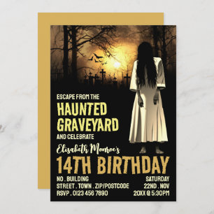 Haunted Graveyard Theme Escape Room Birthday Party Kaart