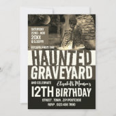 Haunted Graveyard Theme Escape Room Birthday Party Kaart (Voorkant)