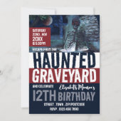 Haunted Graveyard Theme Escape Room Birthday Party Kaart (Voorkant)