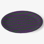 Haunted Green en Paarse met Pin Striped Papieren Bordje (Gekanteld)