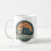 Haunted Grounds Spooky Camping Coffee Design Koffiemok (Links)