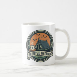 Haunted Grounds Spooky Camping Coffee Design Koffiemok