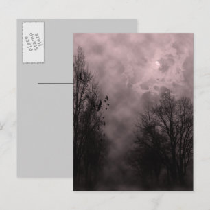Haunted Halloween Blood Red Sky met Ravens Briefkaart