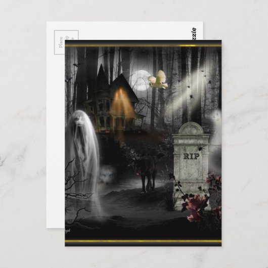 Haunted Halloween Briefkaart (Voorkant / Achterkant)