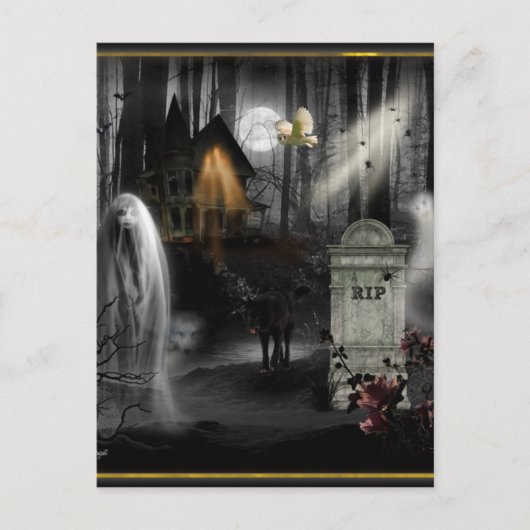 Haunted Halloween Briefkaart (Voorkant)