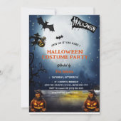 Haunted Halloween Costume Party Invitation Kaart (Voorkant)