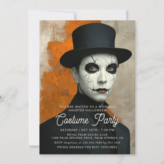 Haunted Halloween Costume Party Kaart (Voorkant)