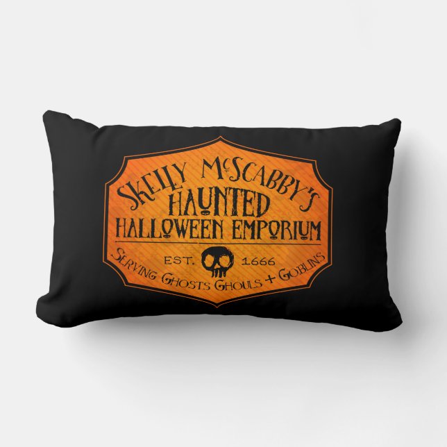 Haunted Halloween Emporium Fun Decor Lumbar Pillow Kussen (Voorkant)