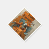 Haunted Halloween Gothic Woman in Orange Servet (Hoek)