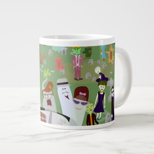 Haunted Halloween Graveyard Party Grote Koffiekop (Voorkant rechts)