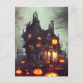 Haunted Halloween House AI Generated Art Briefkaar Briefkaart (Voorkant)