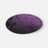 Haunted Halloween House Bats Trees Papieren Bordje (Gekanteld)