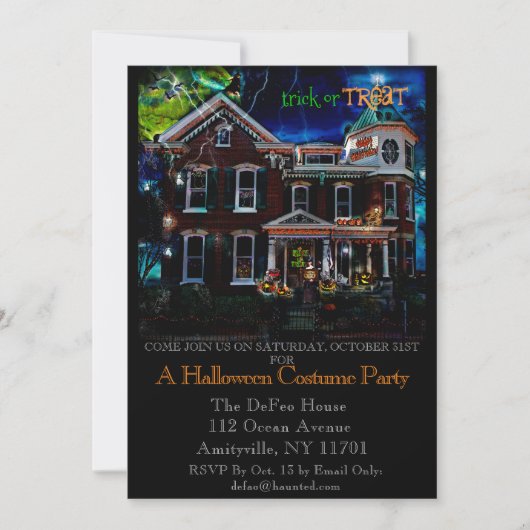 Haunted Halloween House Party Kaart (Voorkant)
