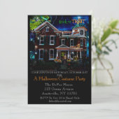 Haunted Halloween House Party Kaart (Staand voorkant)