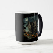 Haunted Halloween House with Pumpkins & Full Moon Magische Mok (Voorkant rechts)