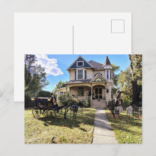 Haunted Halloween House With Skeletons  Briefkaart (Voorkant / Achterkant)