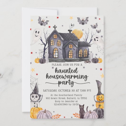 Haunted Halloween Housewarming Party Uitnodiging (Voorkant)
