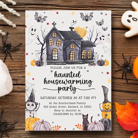 Haunted Halloween Housewarming Party Uitnodiging