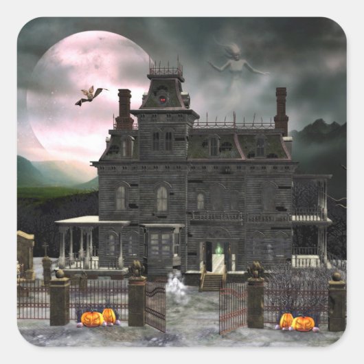Haunted Halloween Huis 2 Sticker (Voorkant)