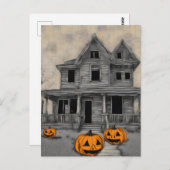 Haunted Halloween huis Briefkaart (Voorkant / Achterkant)