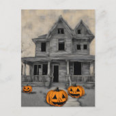 Haunted Halloween huis Briefkaart (Voorkant)