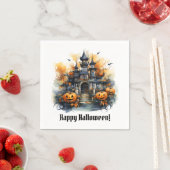 Haunted Halloween kasteel papier party servet (Insitu)