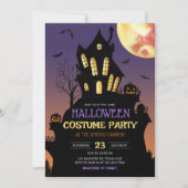 Haunted Halloween Kostuumfeest Kaart (Voorkant)