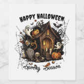 🎃 Haunted Halloween Label Set 👻🍷 Wijn Etiket (Enkel label)