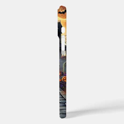 Haunted Halloween Mansion Glow Phone Case (Achterkant / Links)