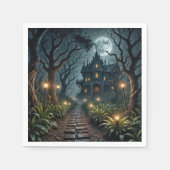 Haunted Halloween Mansion In Moonlight Servet (Voorkant)