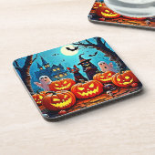 Haunted Halloween Night Design Bier Onderzetter (Linkerzijde)