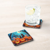 Haunted Halloween Night Design Bier Onderzetter (Rechterzijde)
