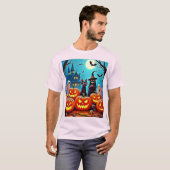 Haunted Halloween Night Design T-shirt (Voorkant volledig)